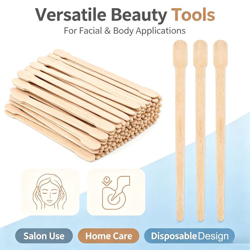 Hair Wax Stick - 100PCS Alat Penghilang Bulu dengan Spatula