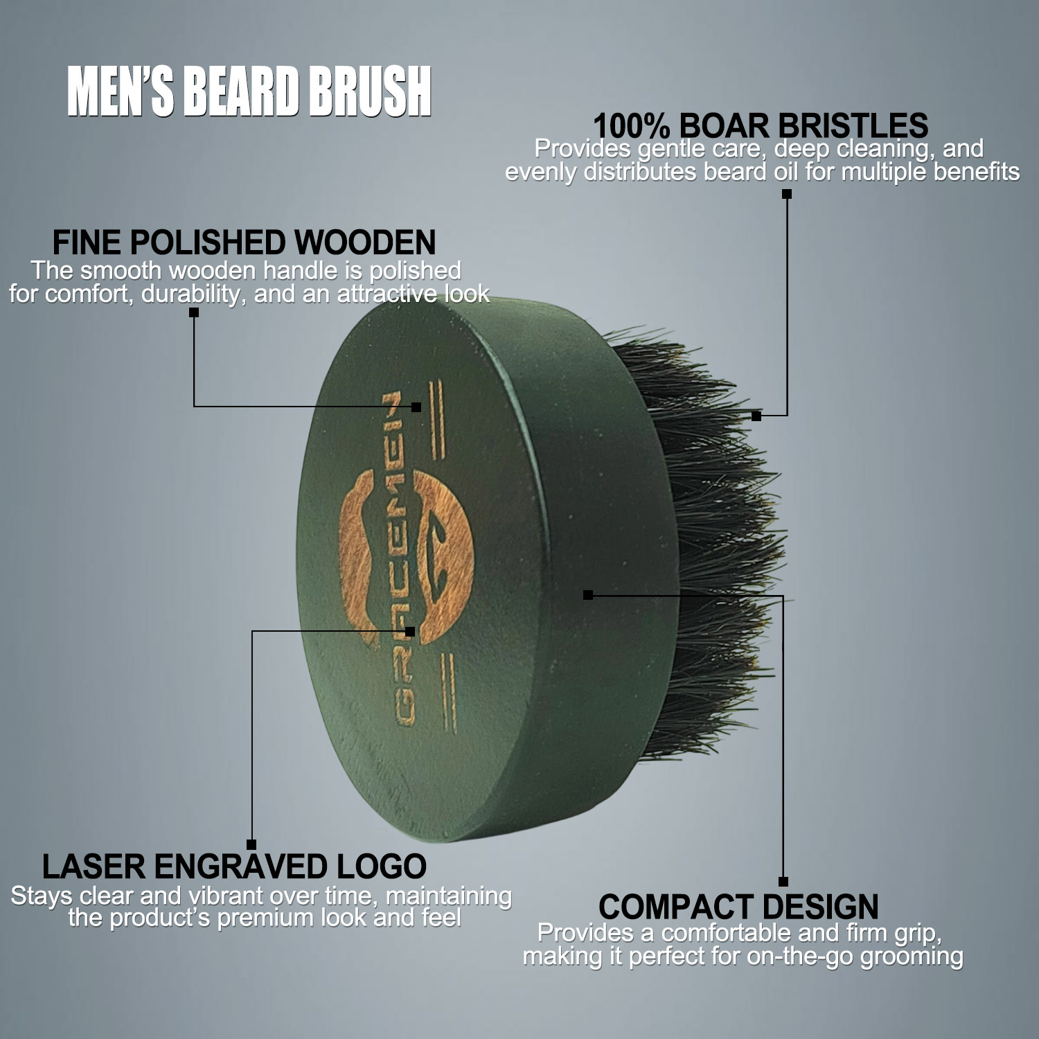 Sikat Jenggot Bulat untuk Pria - Men'S Grooming Product ulasan dan harga